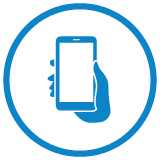 icon of hand holding smartphone